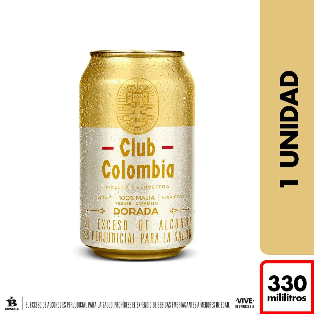 Cerveza Club Colombia Dorada Lata 330ml
